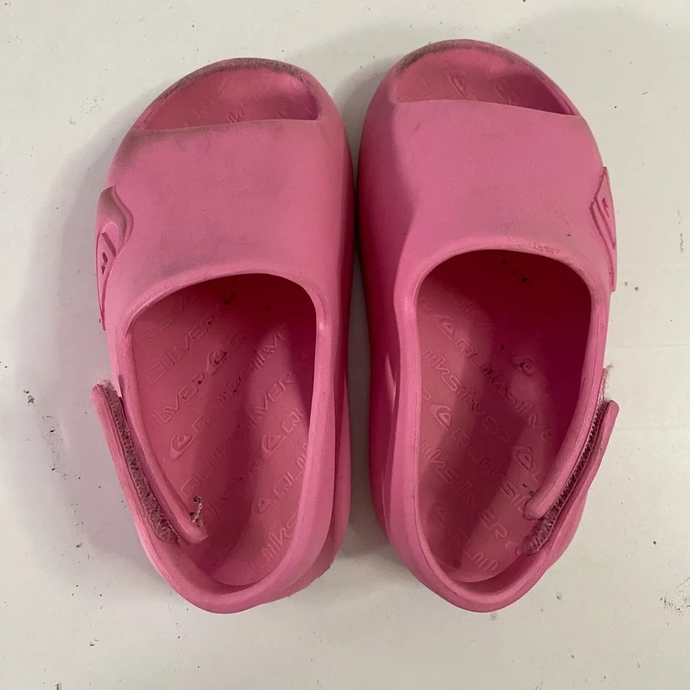 Quiksilver Slide Sandals Kids Toddler 7 Pink Foam Water Shoes‎ Strap
